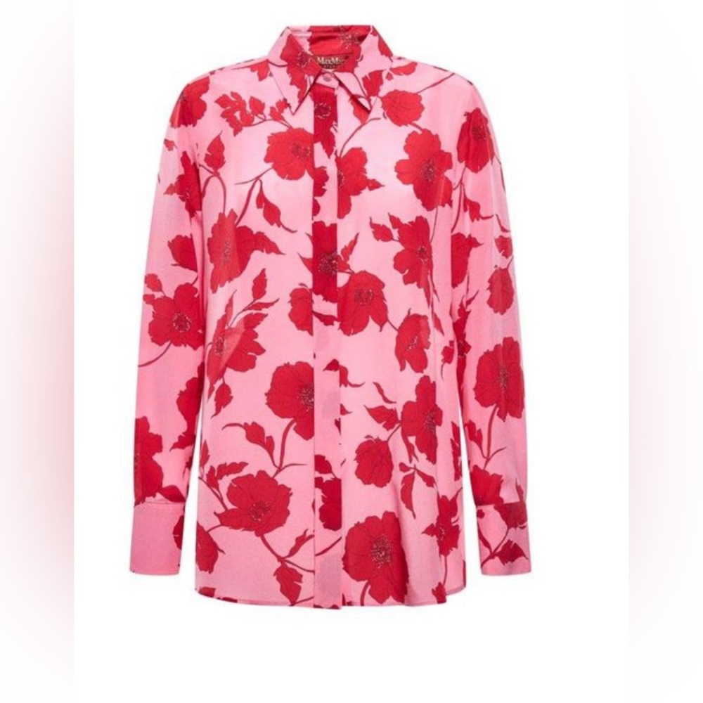 Max Mara blouse pink and red. Never worn